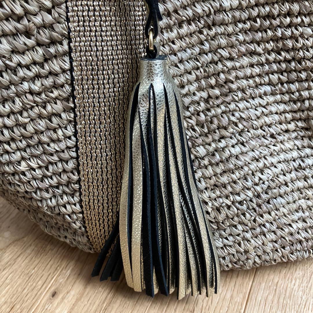 ヴィオラドーロ　ラフィア　テープハンドルトート