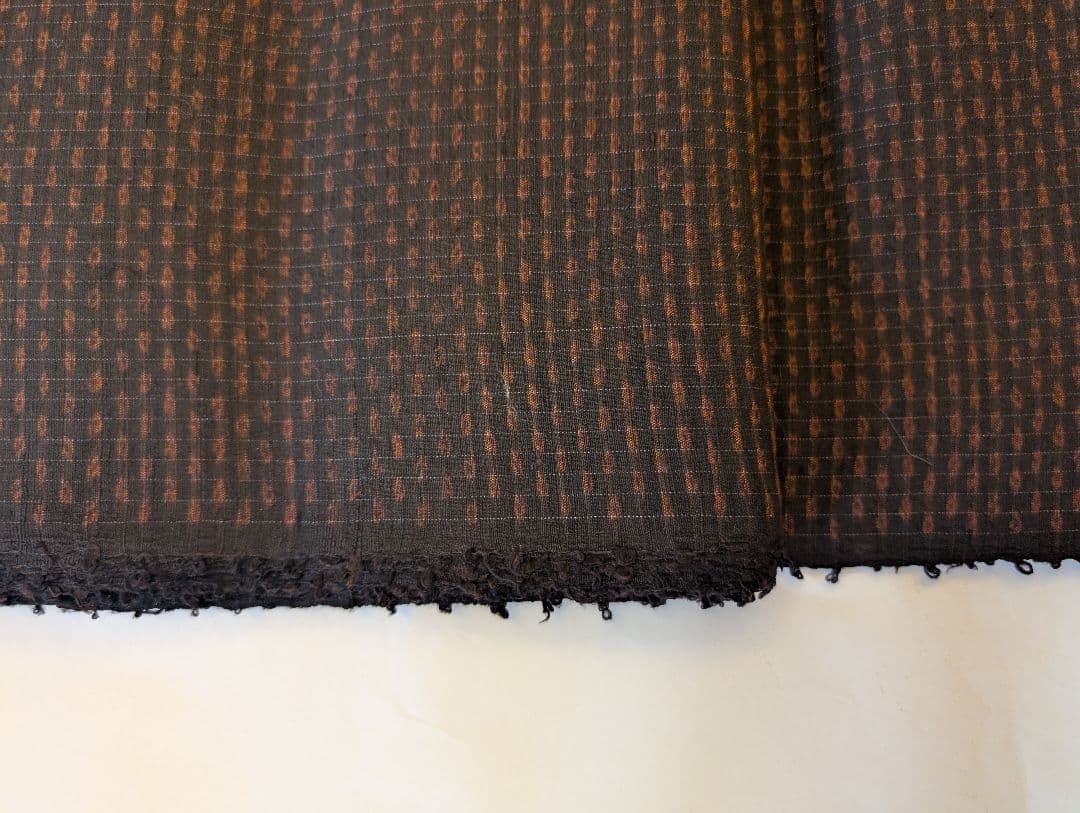 本場久米島紬　反物　伝統的工芸品湯通し済　手織り草木染　安村トミ氏　着尺保証