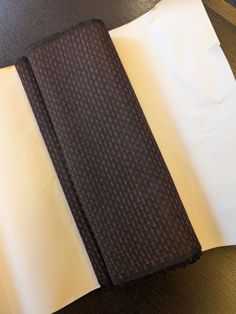 本場久米島紬　反物　伝統的工芸品湯通し済　手織り草木染　安村トミ氏　着尺保証