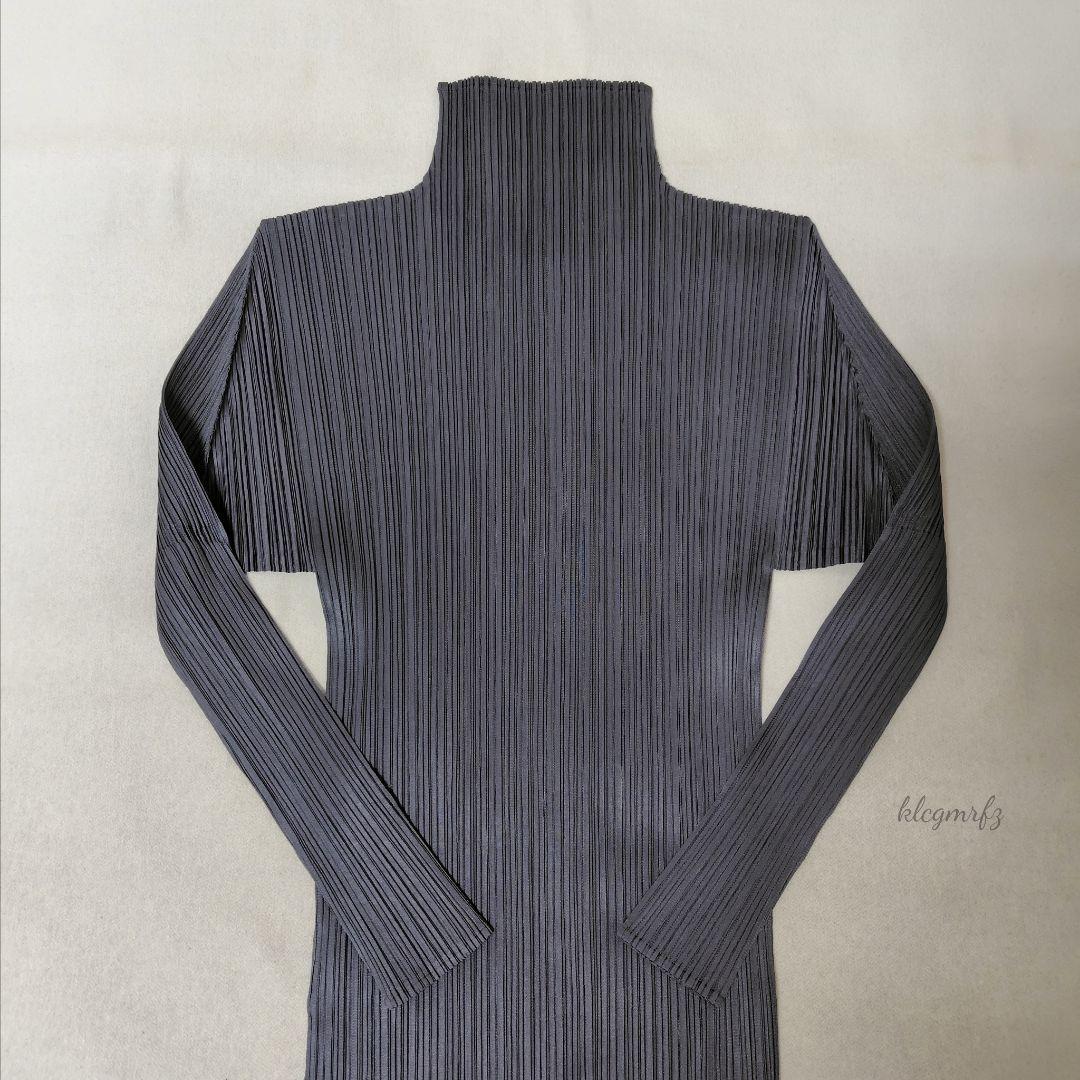 美品 PLEATS PLEASE ハイネック カットソー シャツ イッセイミヤケ