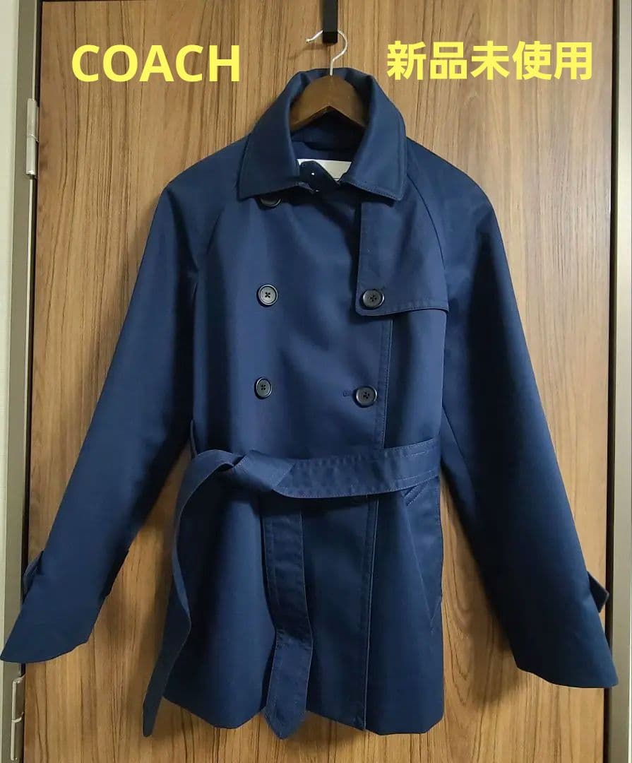 kaz　COACHネイビー トレンチコート　レディース　アウター　新品　S