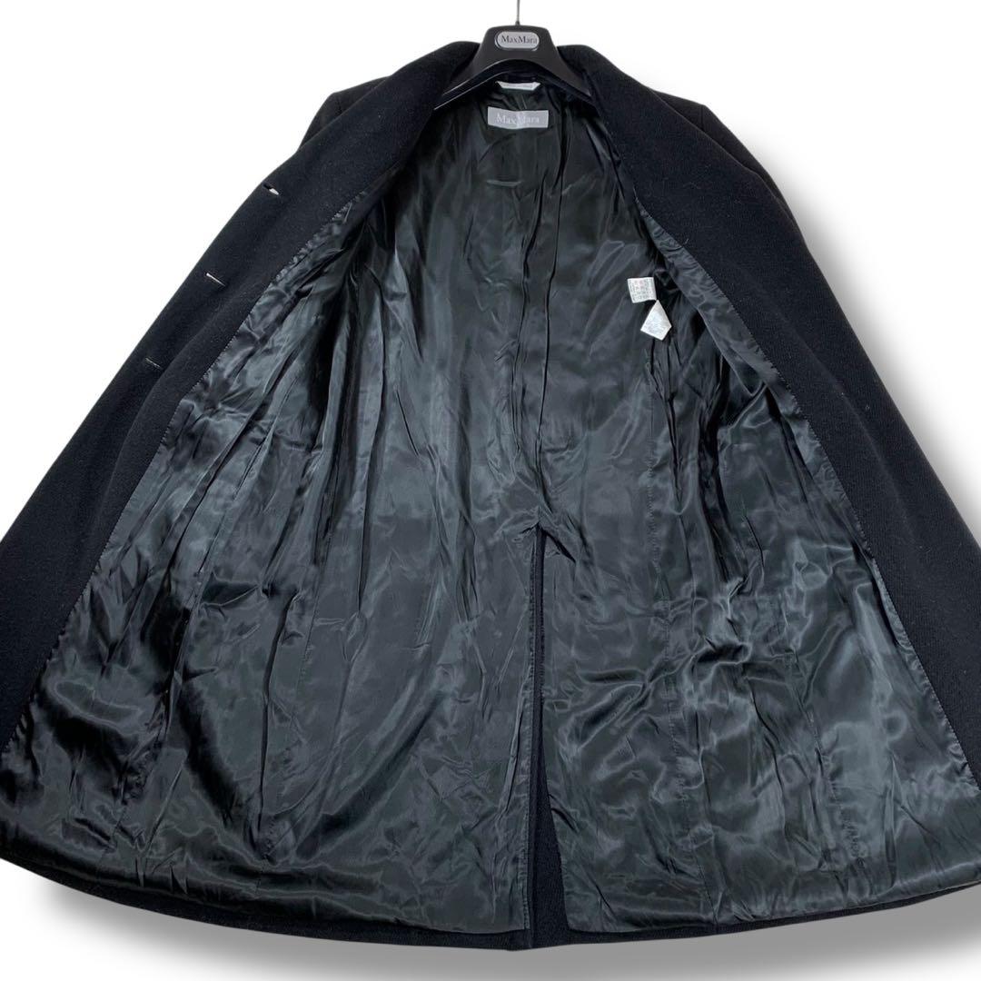 美品✨マックスマーラ チェスターコート ロング丈 アンゴラ混 ネイビー 40