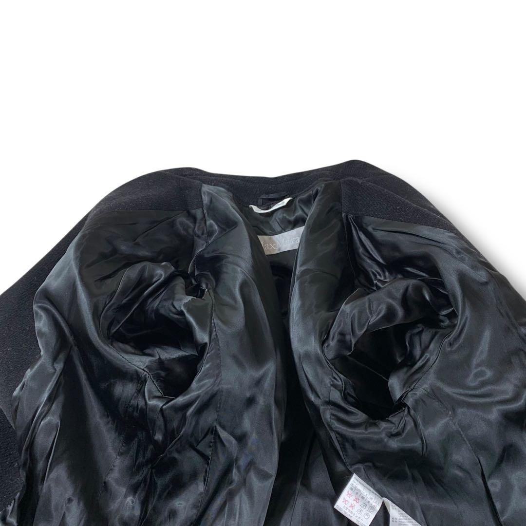 美品✨マックスマーラ チェスターコート ロング丈 アンゴラ混 ネイビー 40