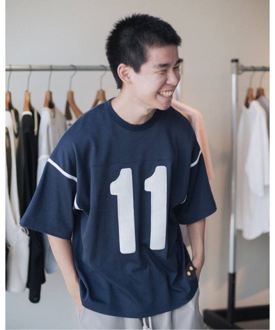 refomed 11 FOOTBALL TEE ネイビー L