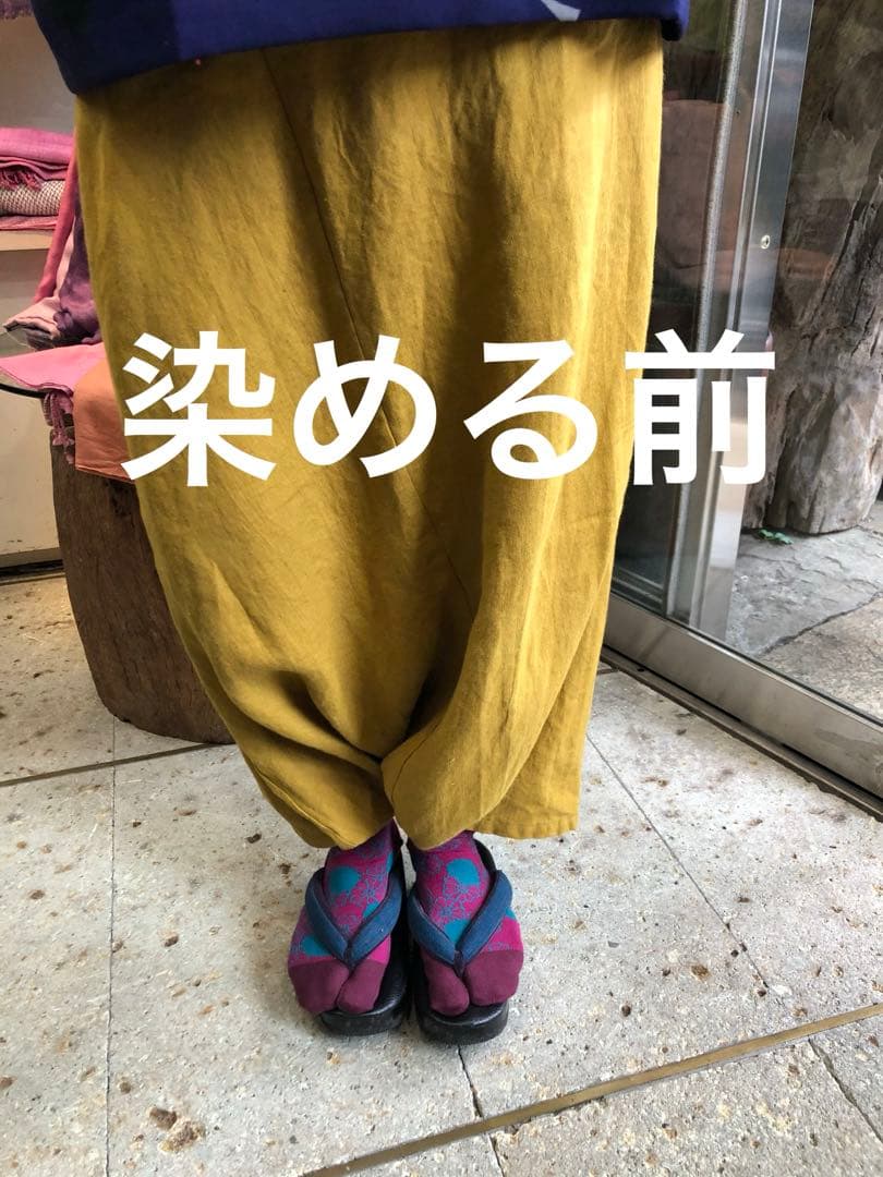 藍染　SOU・SOU 富士　L 麻のパンツ　むらくも染　USED 麻100%