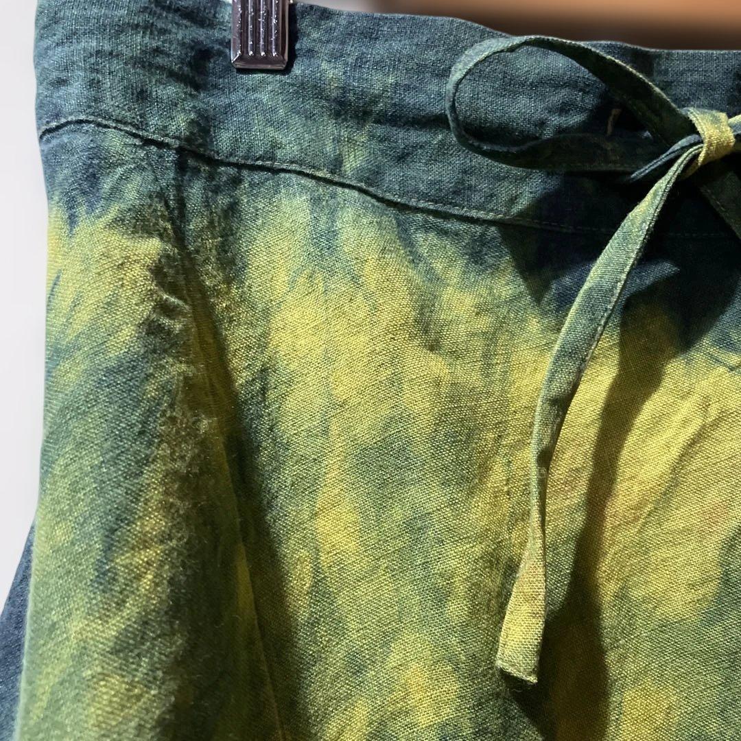 藍染　SOU・SOU 富士　L 麻のパンツ　むらくも染　USED 麻100%