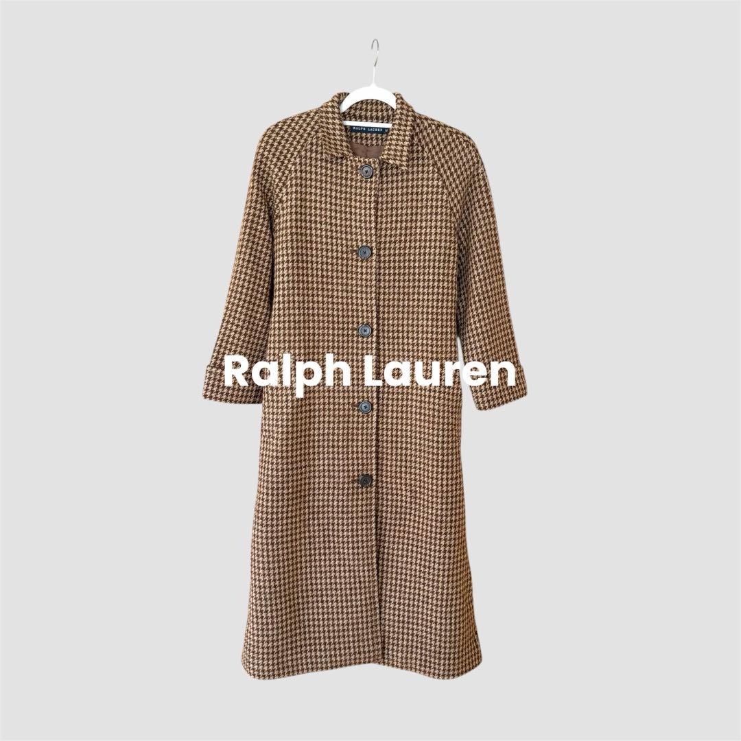 Ralph Lauren ラルフローレン ロングコート ブラウン ベージュ 千鳥