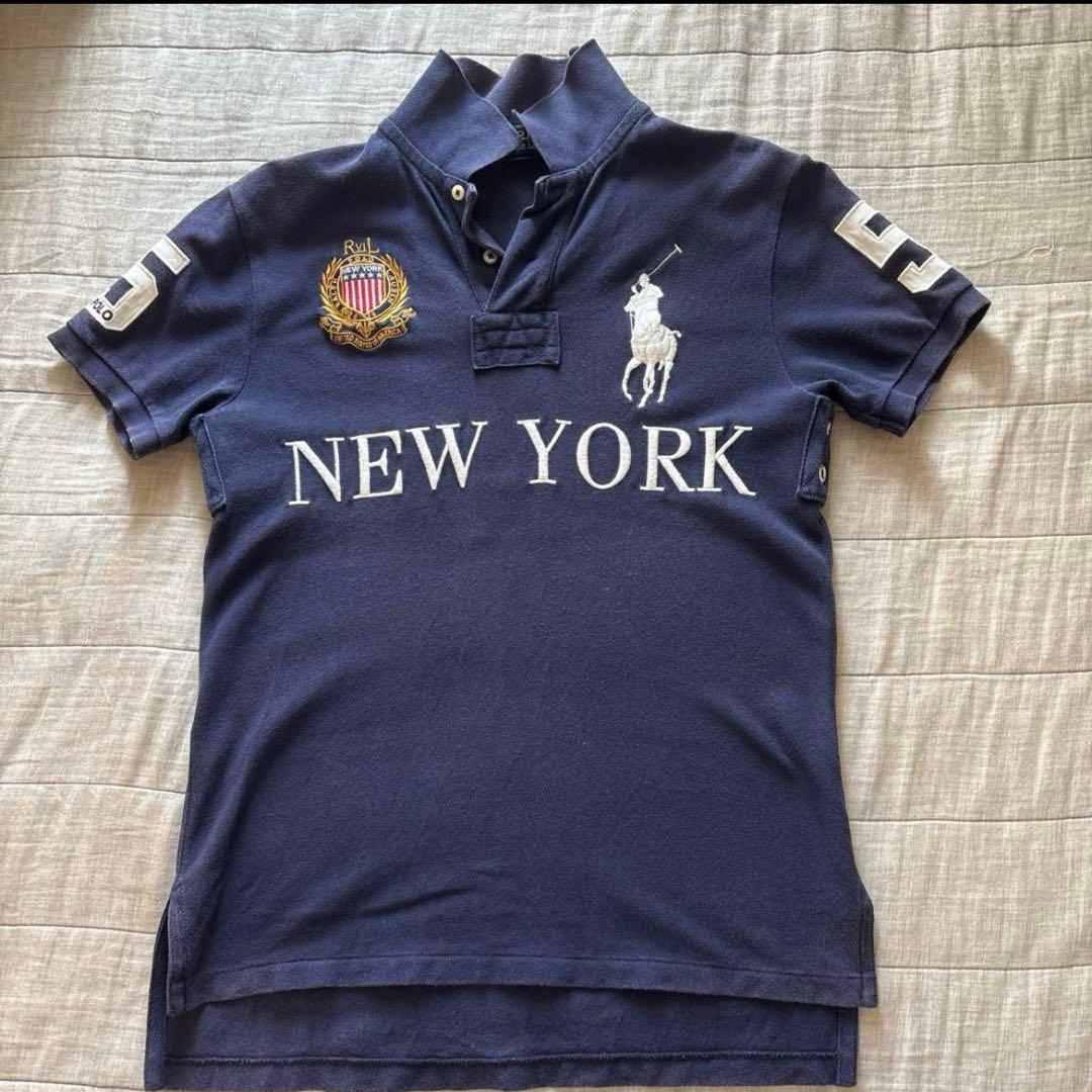 ポロラルフローレン ビッグポニー NEW YORK y2k 短丈 ポロシャツ