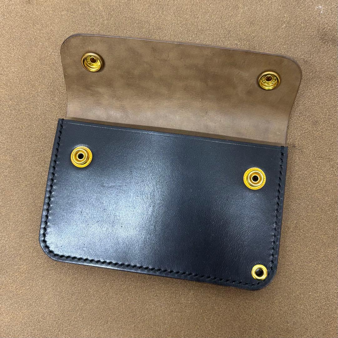 ホースバット　トラッカーウォレット　黒　茶心　2層　原厚　MARYAM