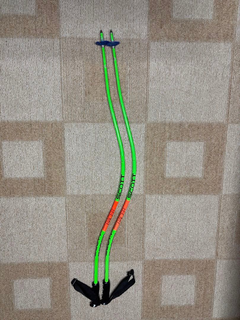 SCOTT スキー ストック グリーン オレンジ