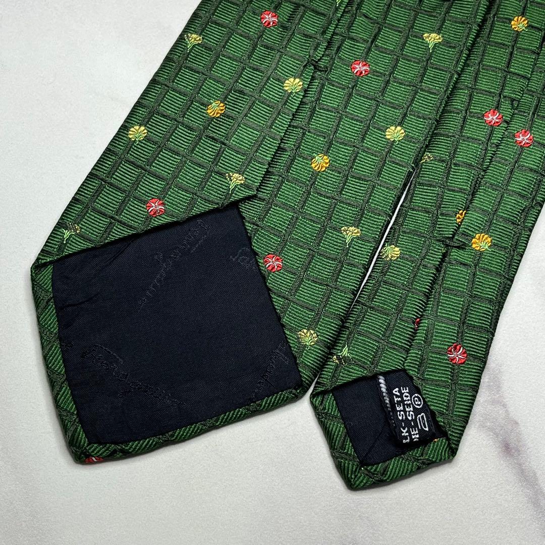 2027 【美品】 サルヴァトーレフェラガモ ネクタイ 格子柄 チェック 花柄