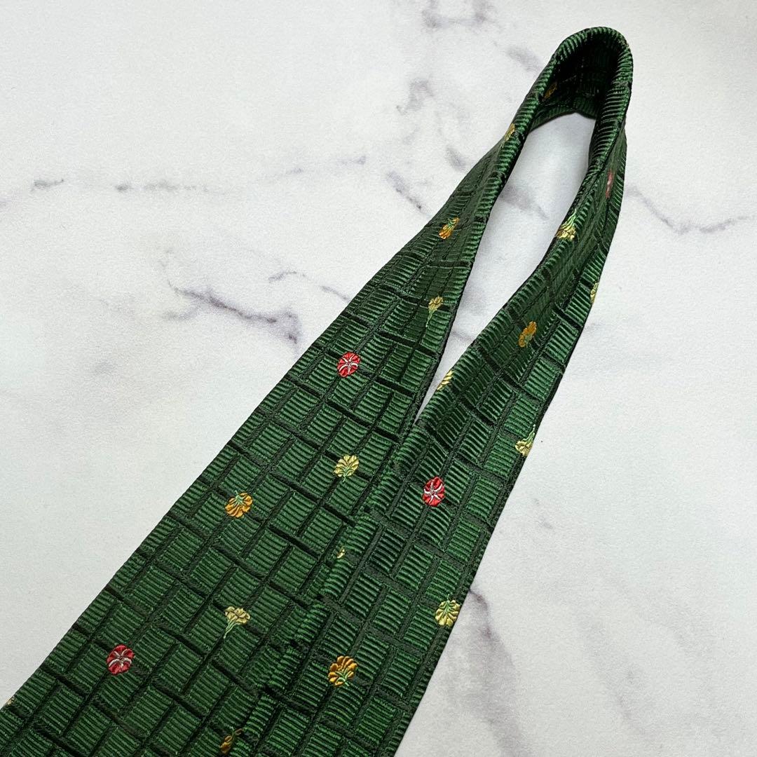 2027 【美品】 サルヴァトーレフェラガモ ネクタイ 格子柄 チェック 花柄