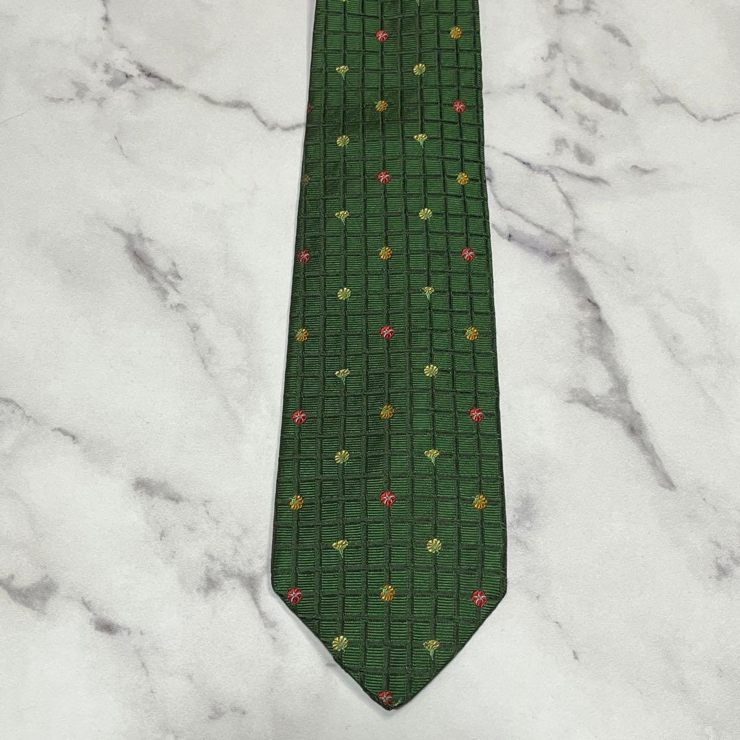 2027 【美品】 サルヴァトーレフェラガモ ネクタイ 格子柄 チェック 花柄