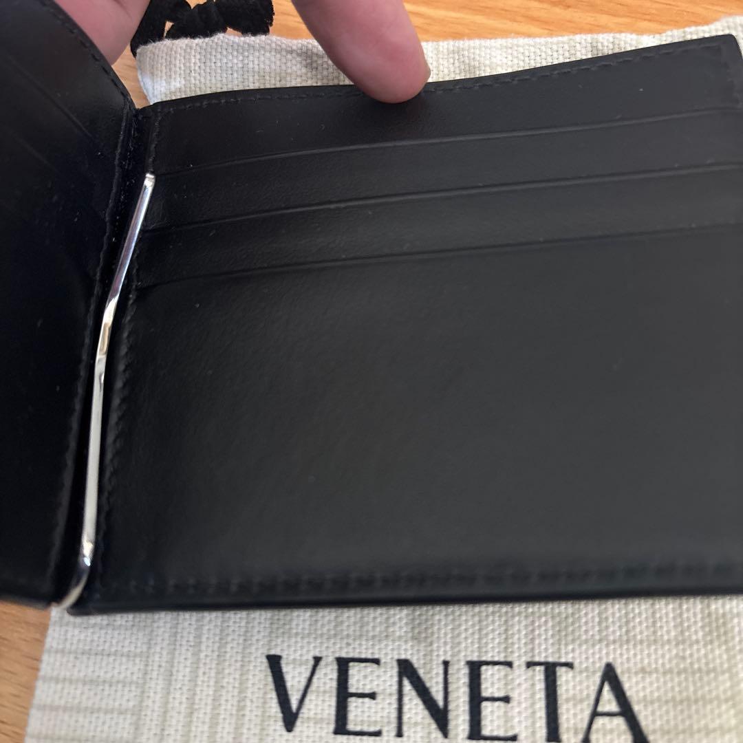 BOTTEGA VENETA 黒 キルティングレザー マネークリップ