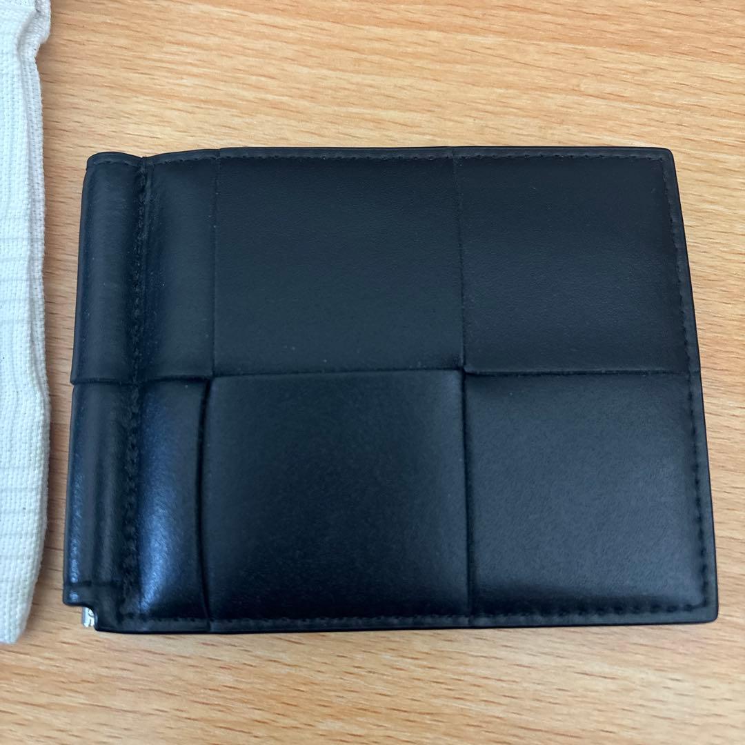 BOTTEGA VENETA 黒 キルティングレザー マネークリップ