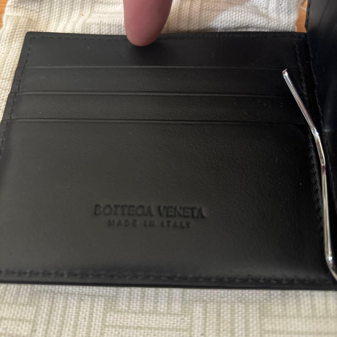 BOTTEGA VENETA 黒 キルティングレザー マネークリップ