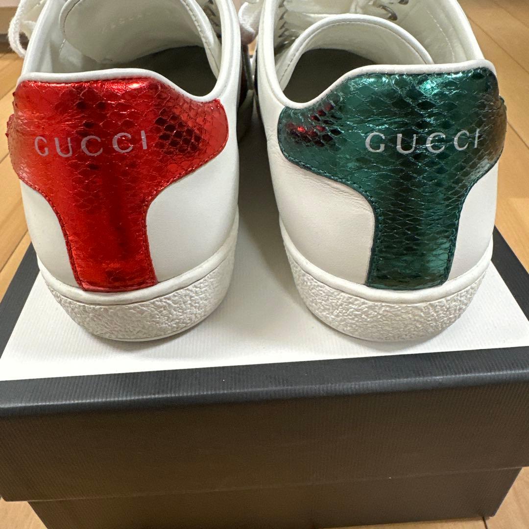 GUCCI エンブロイダリー スニーカー ハート レザー　美品