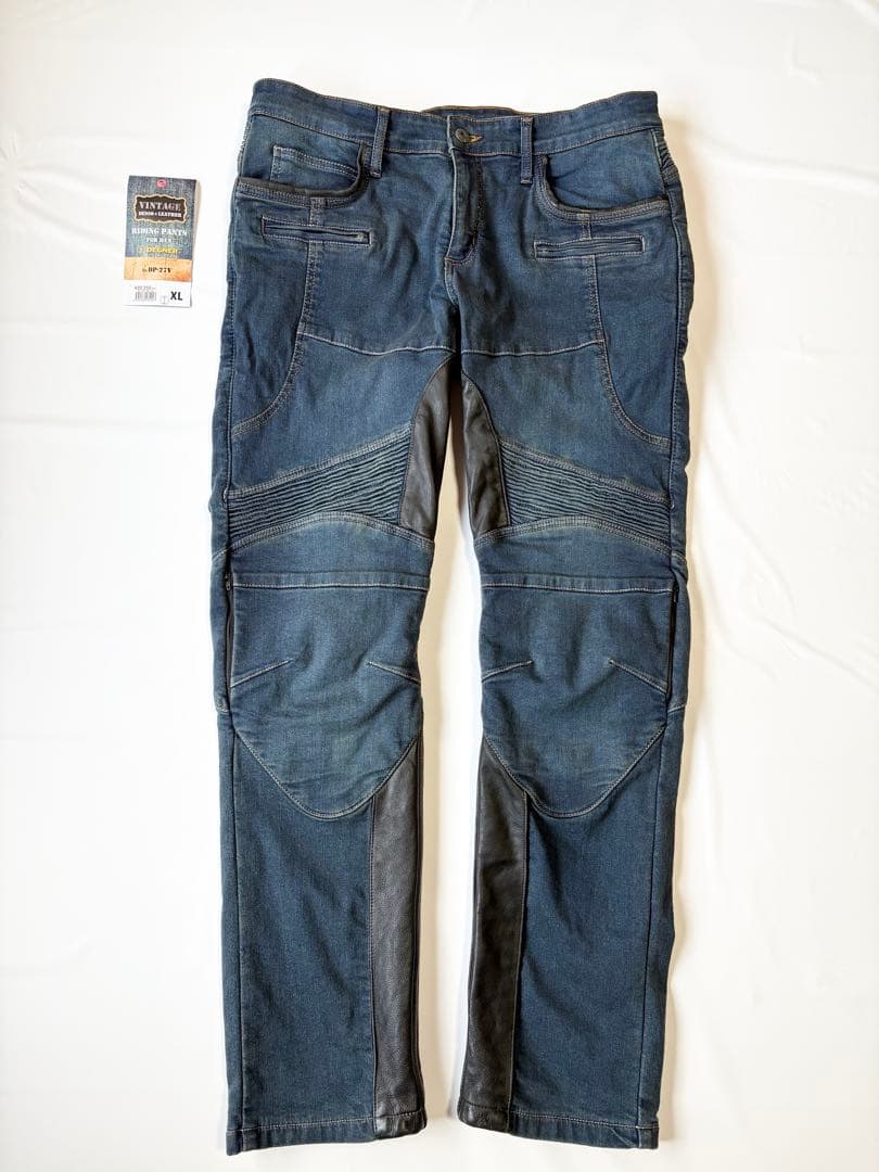 デグナー DP-27V 本革ヒートガード付きメンズデニムパンツ XL