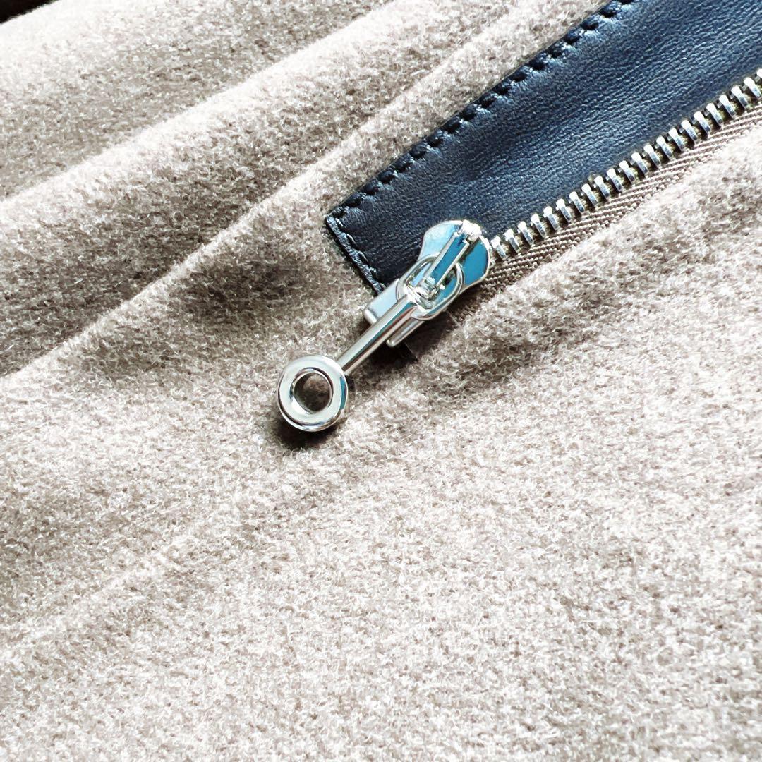 美品　HERMESエルメス　カシミヤレザー　ロング　フリンジ　コート　ブラウン