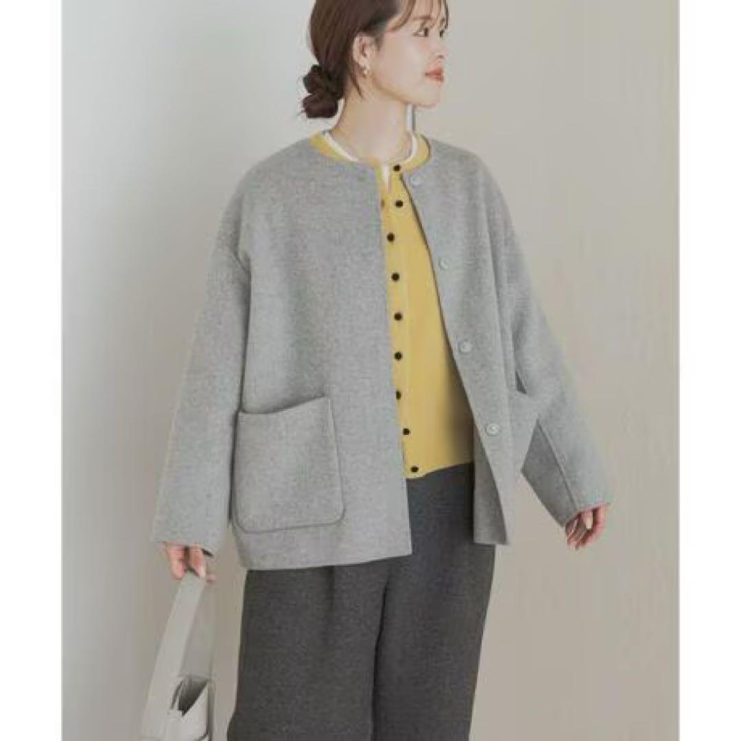 ウールリバーノーカラージャケット