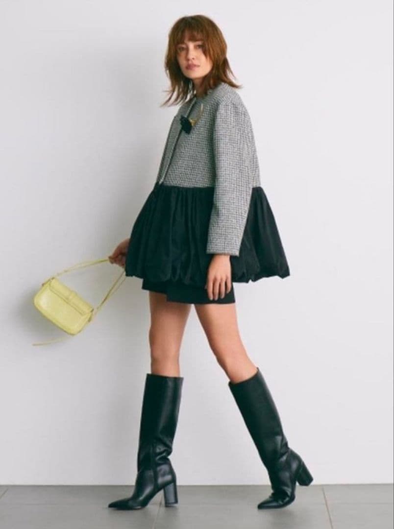 CELFORD タフタコンビツイードブルゾン