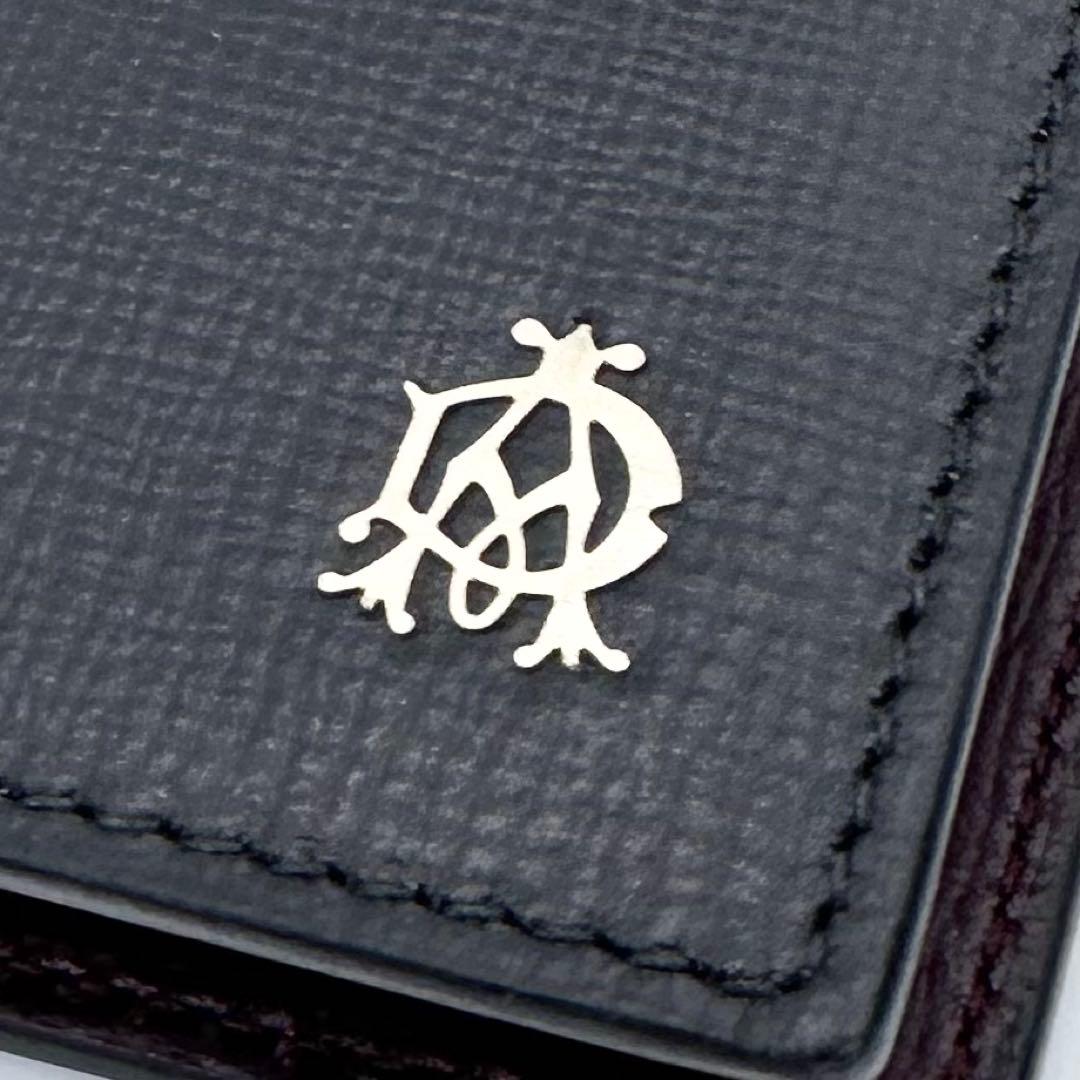 未使用✨dunhill ダンヒル ２つ折り財布 ベルグレイブ レザー 黒×濃赤