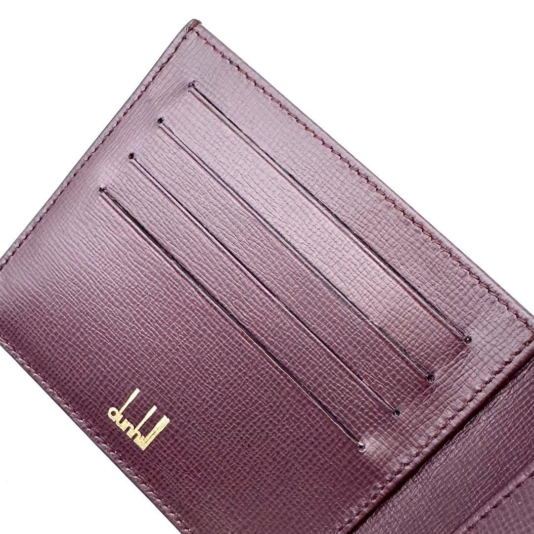 未使用✨dunhill ダンヒル ２つ折り財布 ベルグレイブ レザー 黒×濃赤