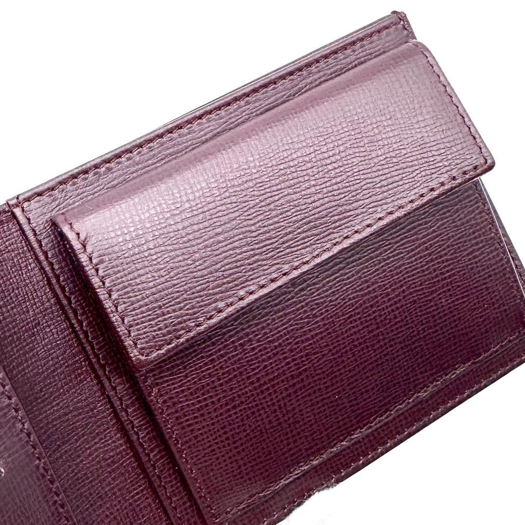 未使用✨dunhill ダンヒル ２つ折り財布 ベルグレイブ レザー 黒×濃赤