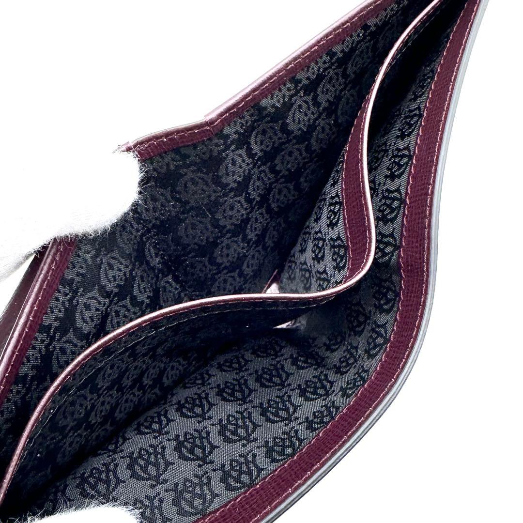 未使用✨dunhill ダンヒル ２つ折り財布 ベルグレイブ レザー 黒×濃赤