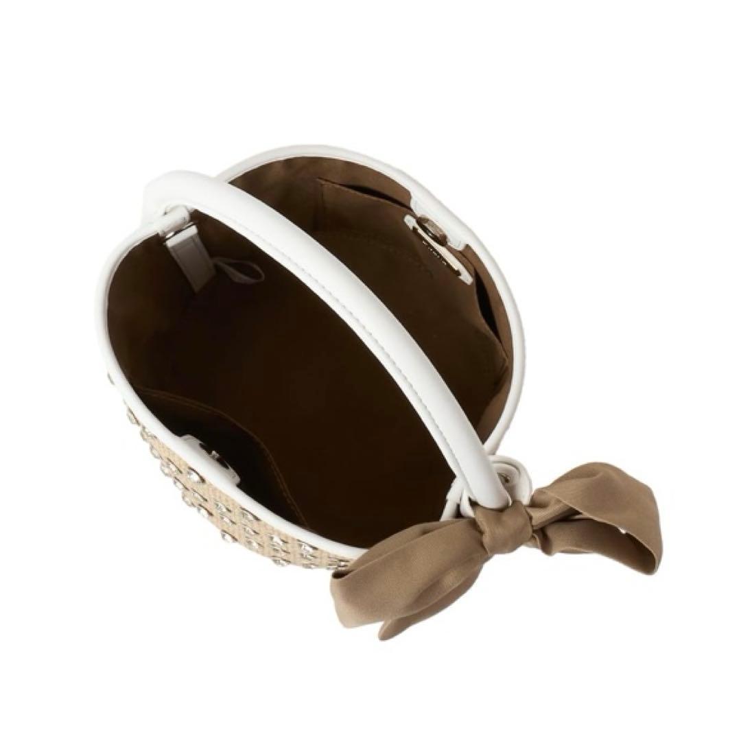 【新品・未使用】DIANA ダイアナ　リボン＆ビジューバッグ ポーチ付き