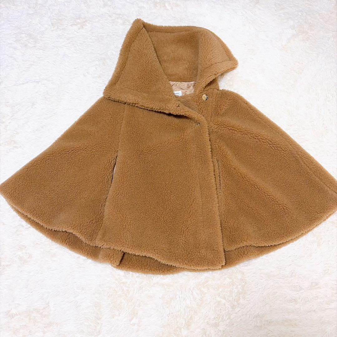 極美品✨ MaxMara マックスマーラ テディベア ポンチョ ケープ キャメル