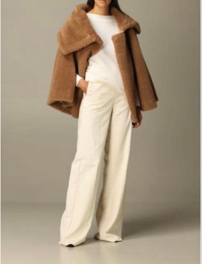 極美品✨ MaxMara マックスマーラ テディベア ポンチョ ケープ キャメル