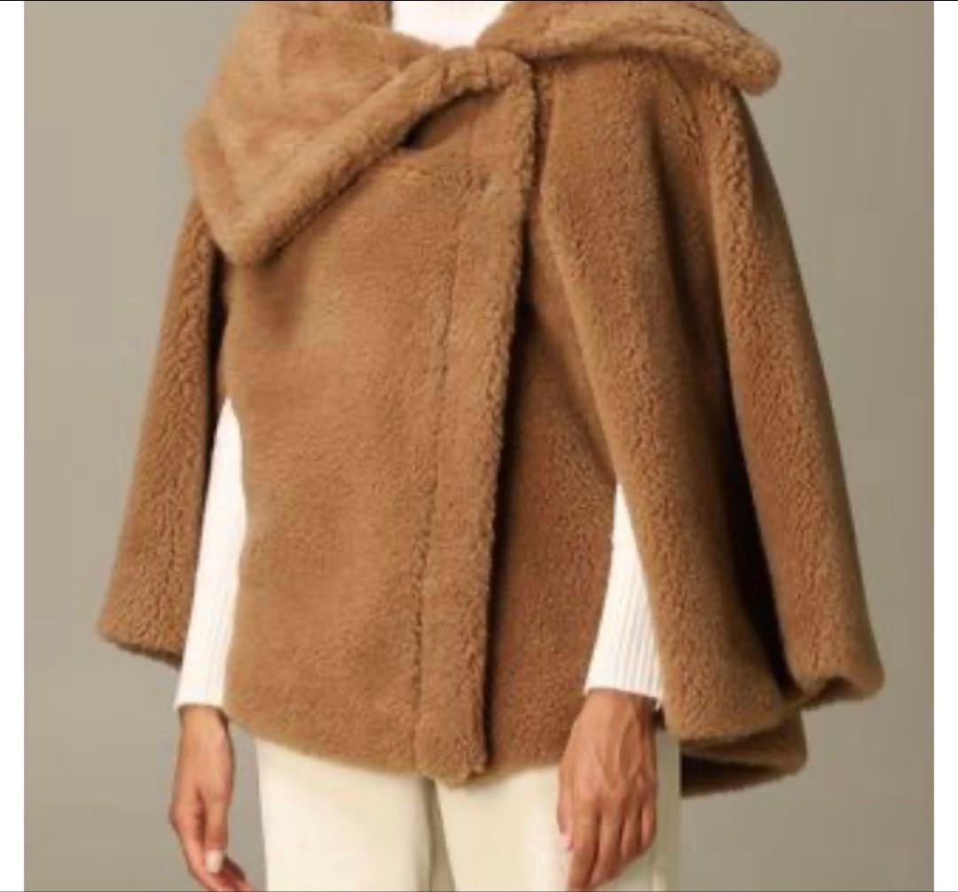 極美品✨ MaxMara マックスマーラ テディベア ポンチョ ケープ キャメル