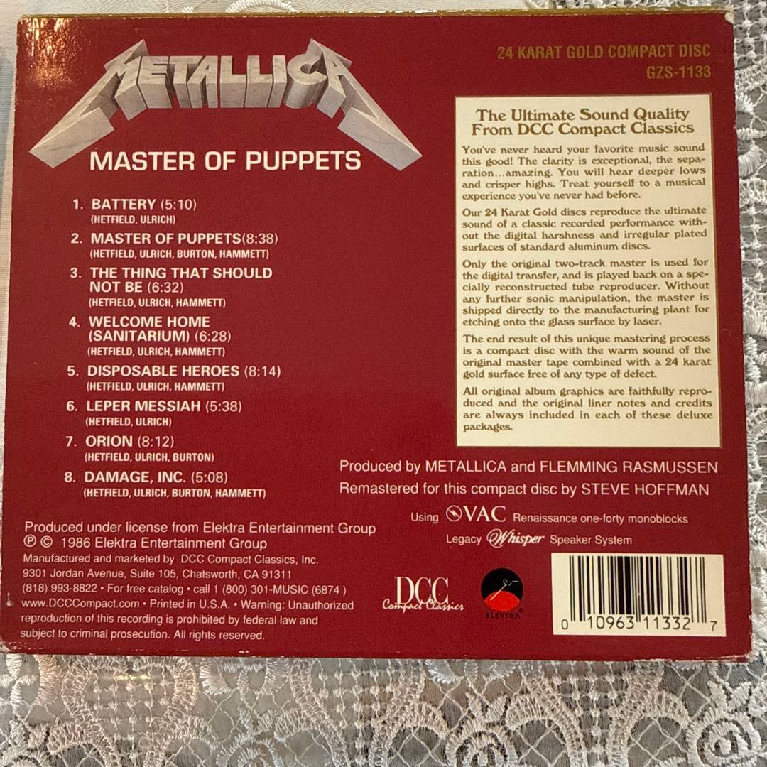 洋楽 llica Master of Puppets 24K Gold CD