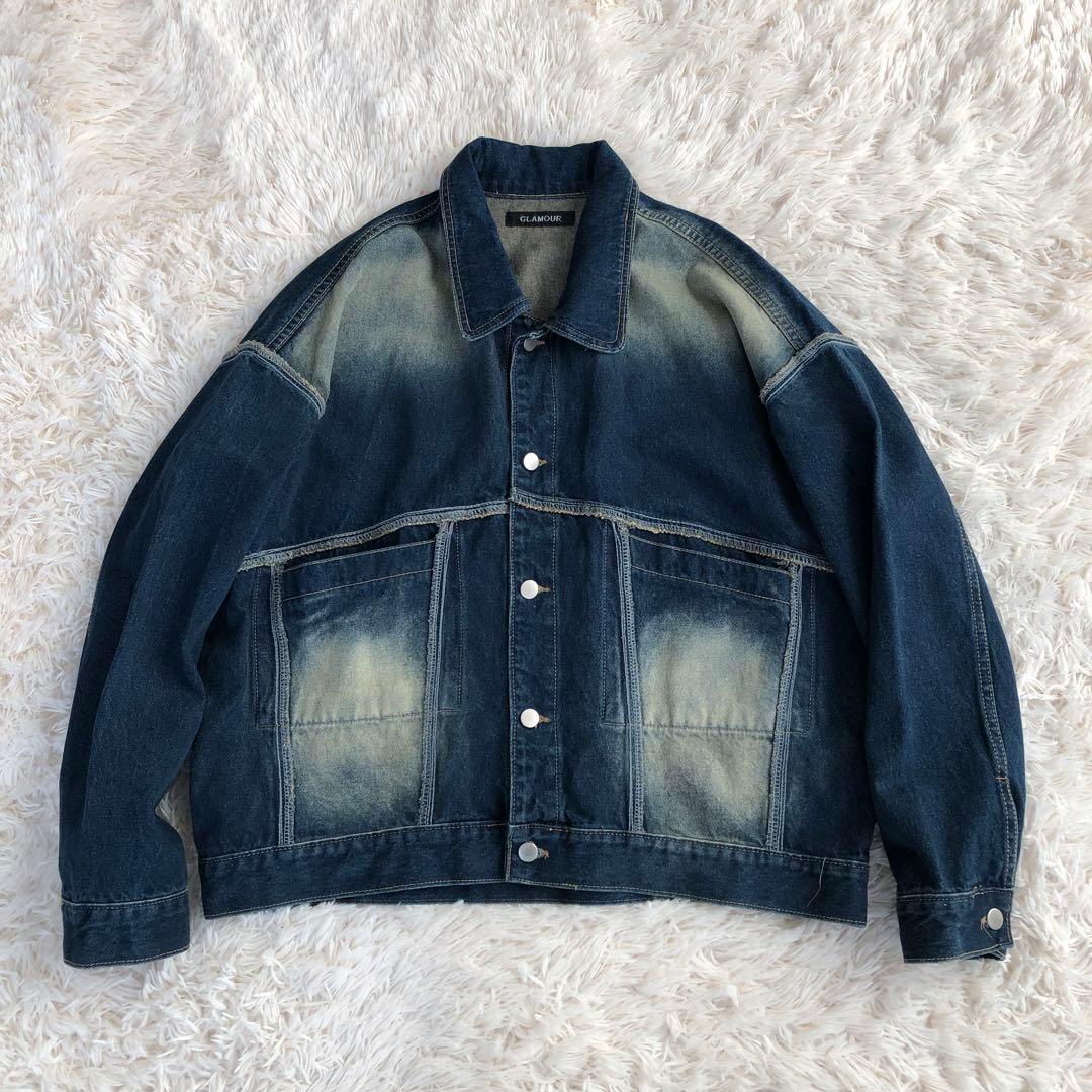 GLAMOUR　グラマー　オーバーサイズ　デニムジャケット　グラデーション