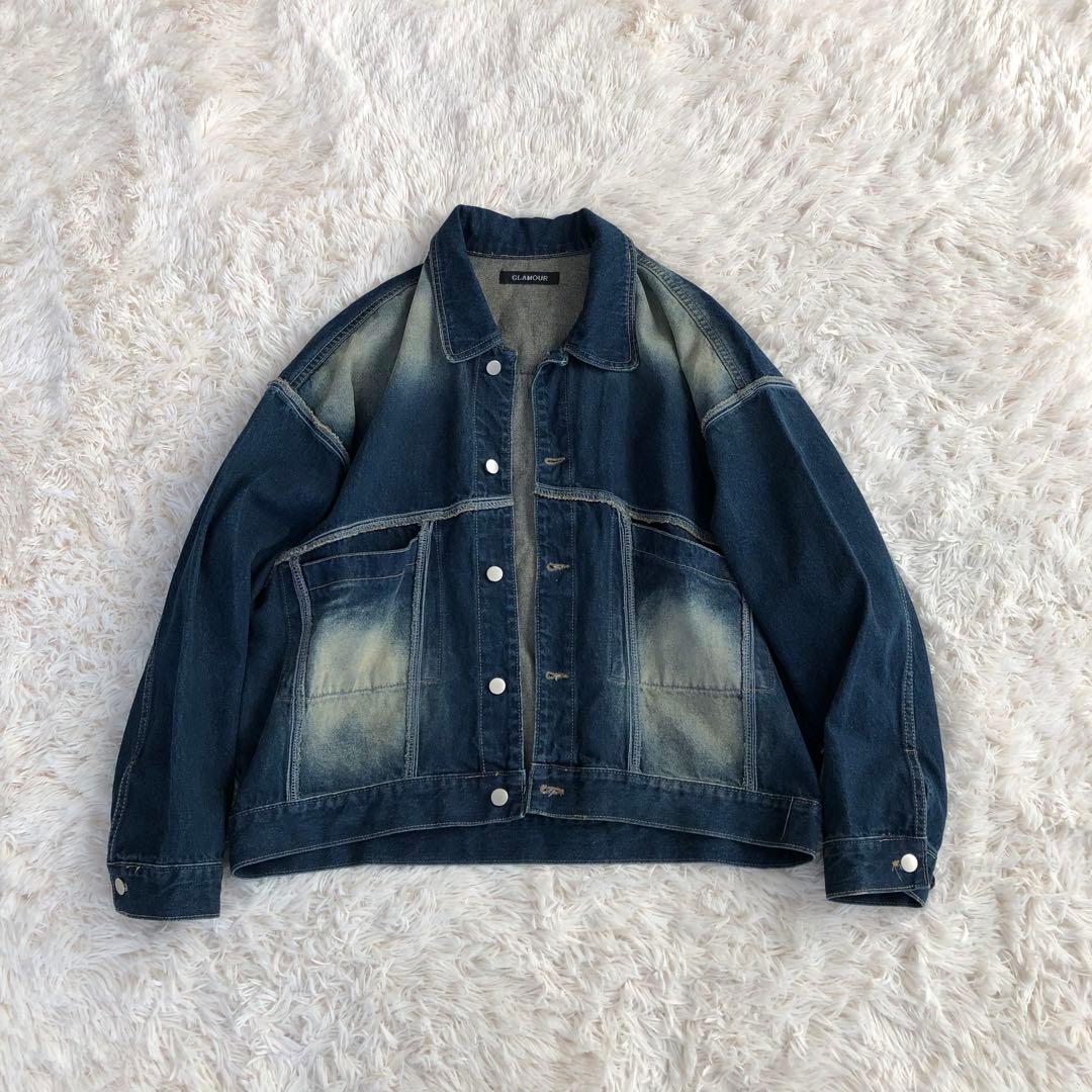 GLAMOUR　グラマー　オーバーサイズ　デニムジャケット　グラデーション