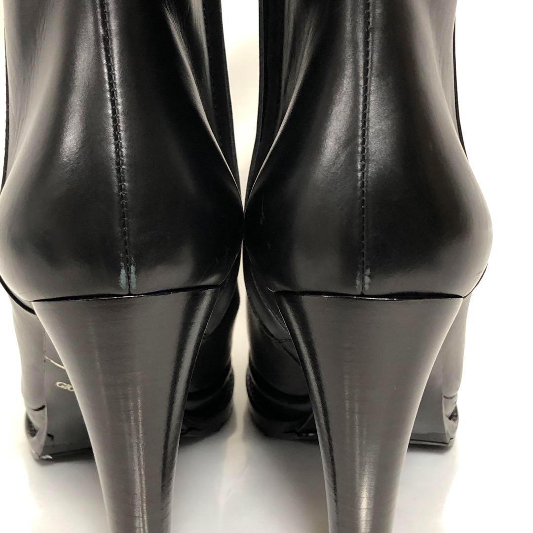 ジョルジオアルマーニ*37*レザーブーツ/革靴*黒/ブラック*