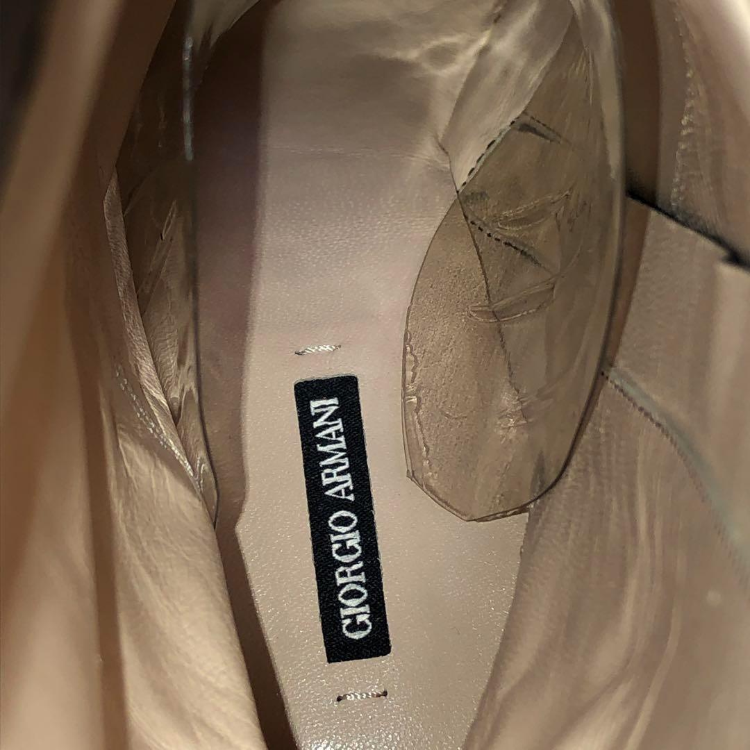 ジョルジオアルマーニ*37*レザーブーツ/革靴*黒/ブラック*