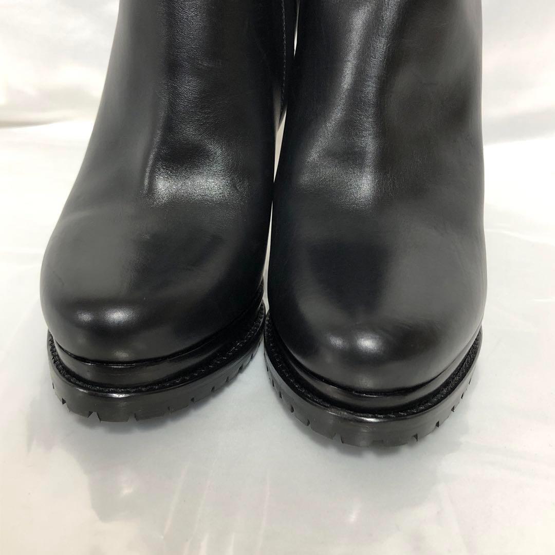 ジョルジオアルマーニ*37*レザーブーツ/革靴*黒/ブラック*