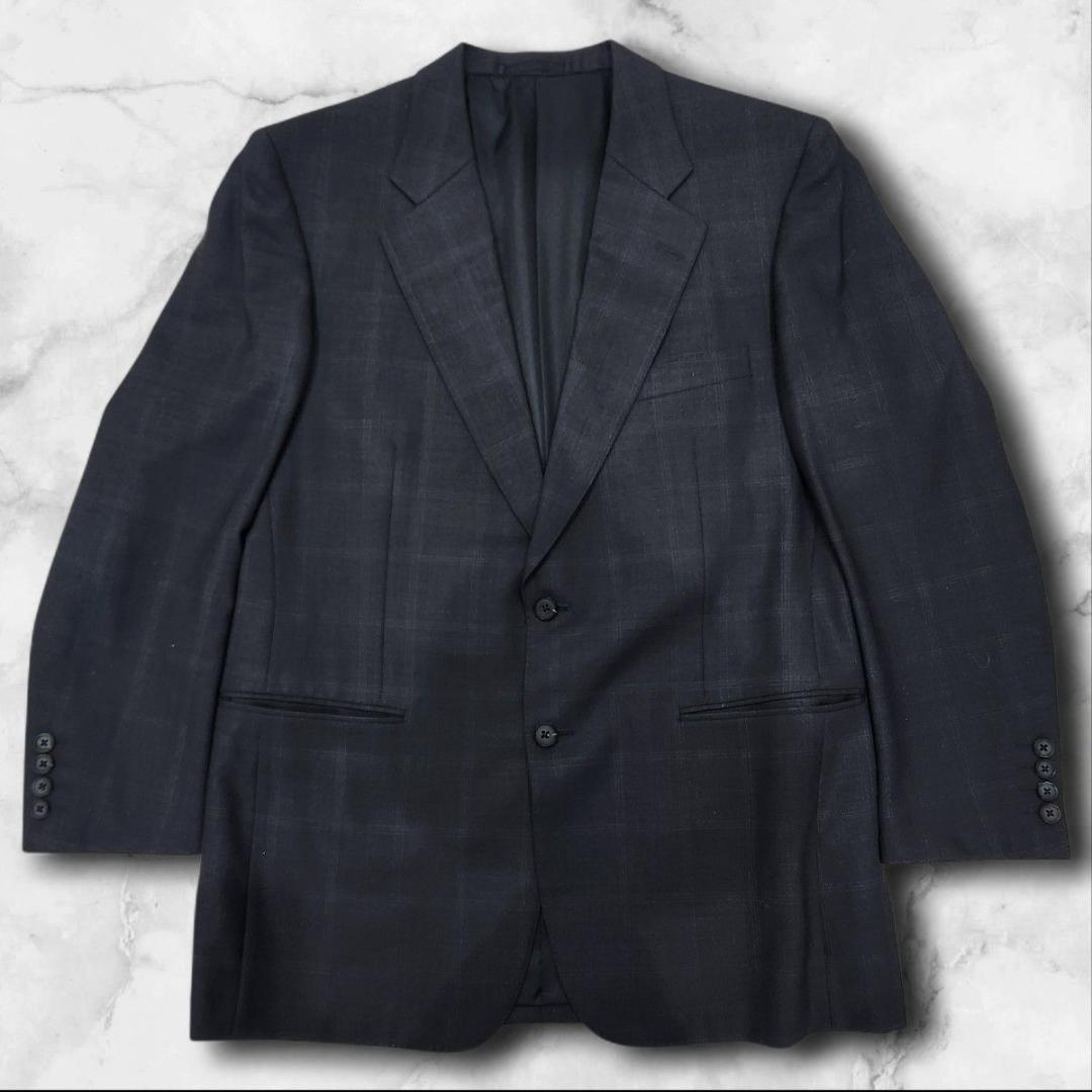 Aquascutum スーツ セットアップ ダークグレー チェック 大きいサイズ