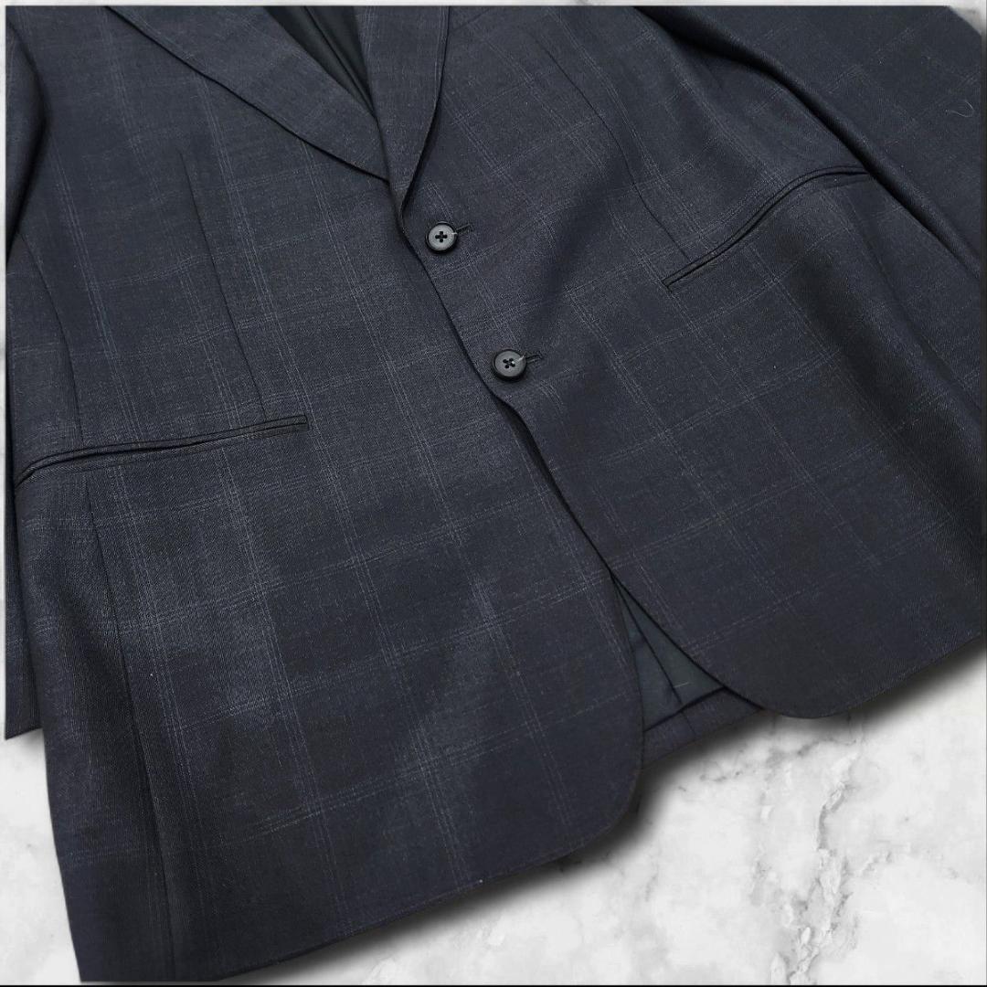 Aquascutum スーツ セットアップ ダークグレー チェック 大きいサイズ