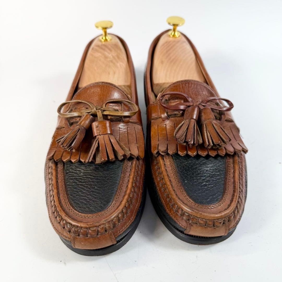 ジョンストン＆マーフィー　タッセル ローファー(8)革靴　イタリア製　フリンジ