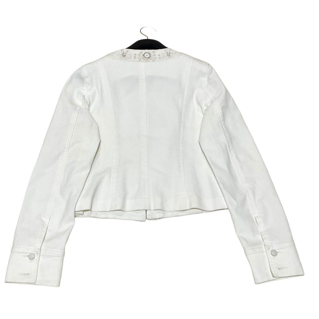 あーさん様 マックスマーラ ノーカラージャケット 大きいサイズ デニム ビジュー