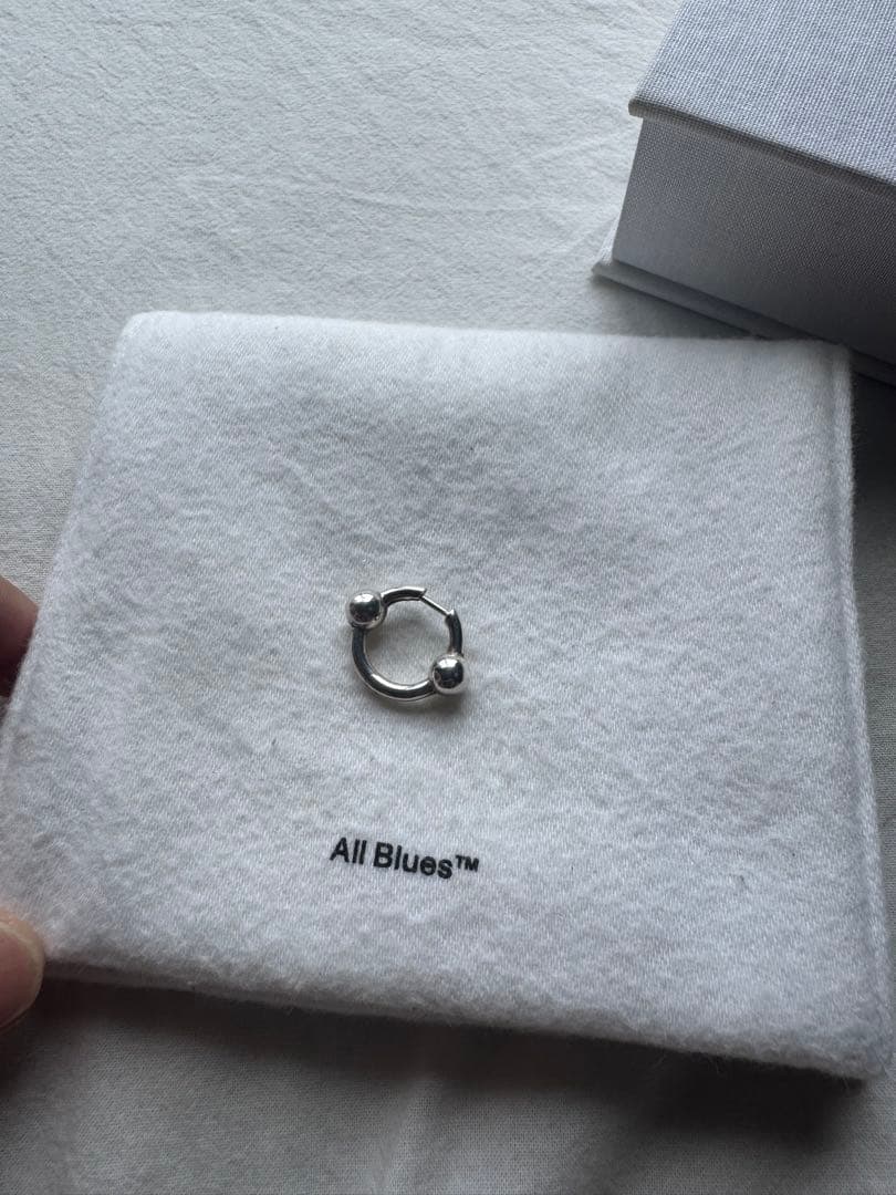 1*p様 All Blue Pearl earrings mediumシルバーピ