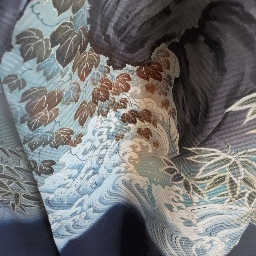 No32　正絹　男の子お祝い着物　長襦袢付き　産着　七五三