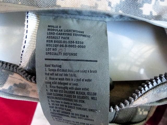 米軍実物 MOLLE アサルトパック ACU リュック　P44