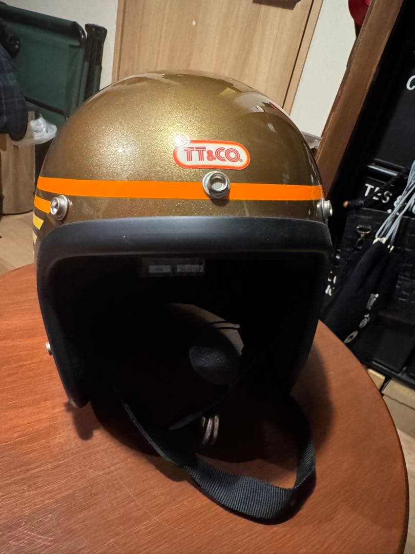 TT&CO. ゴールド ストライプ ジェットヘルメット