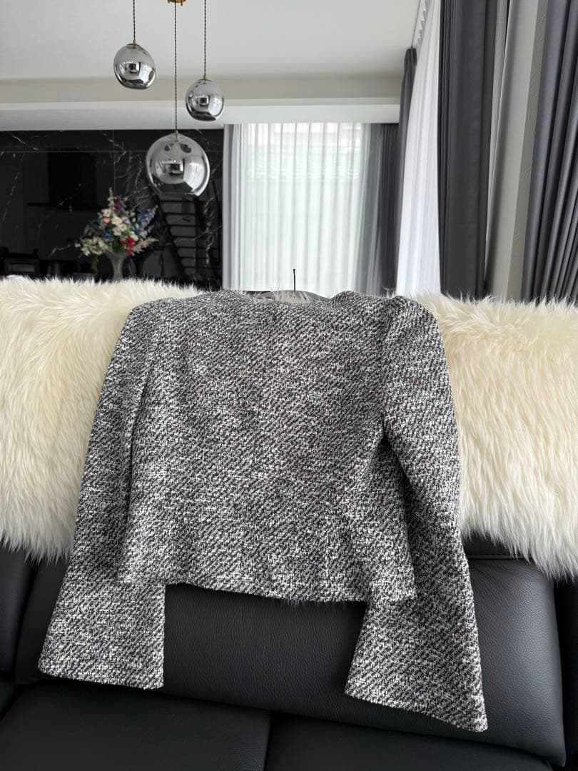 エムズグレイシー　M　テーラードジャケット 黒と白のツイード