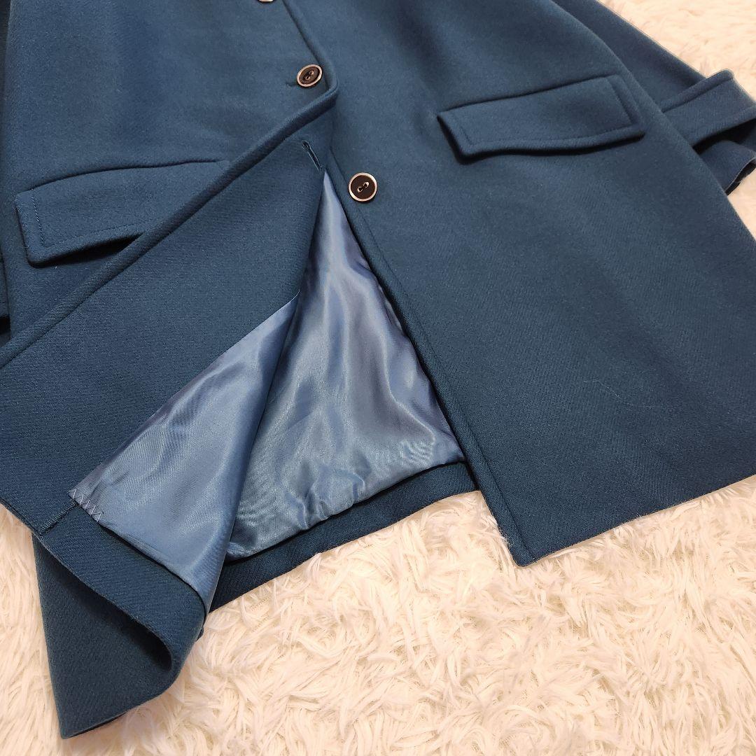 【美品】ダーマコレクション 袖ベルト 上質 ウールコート Lサイズ