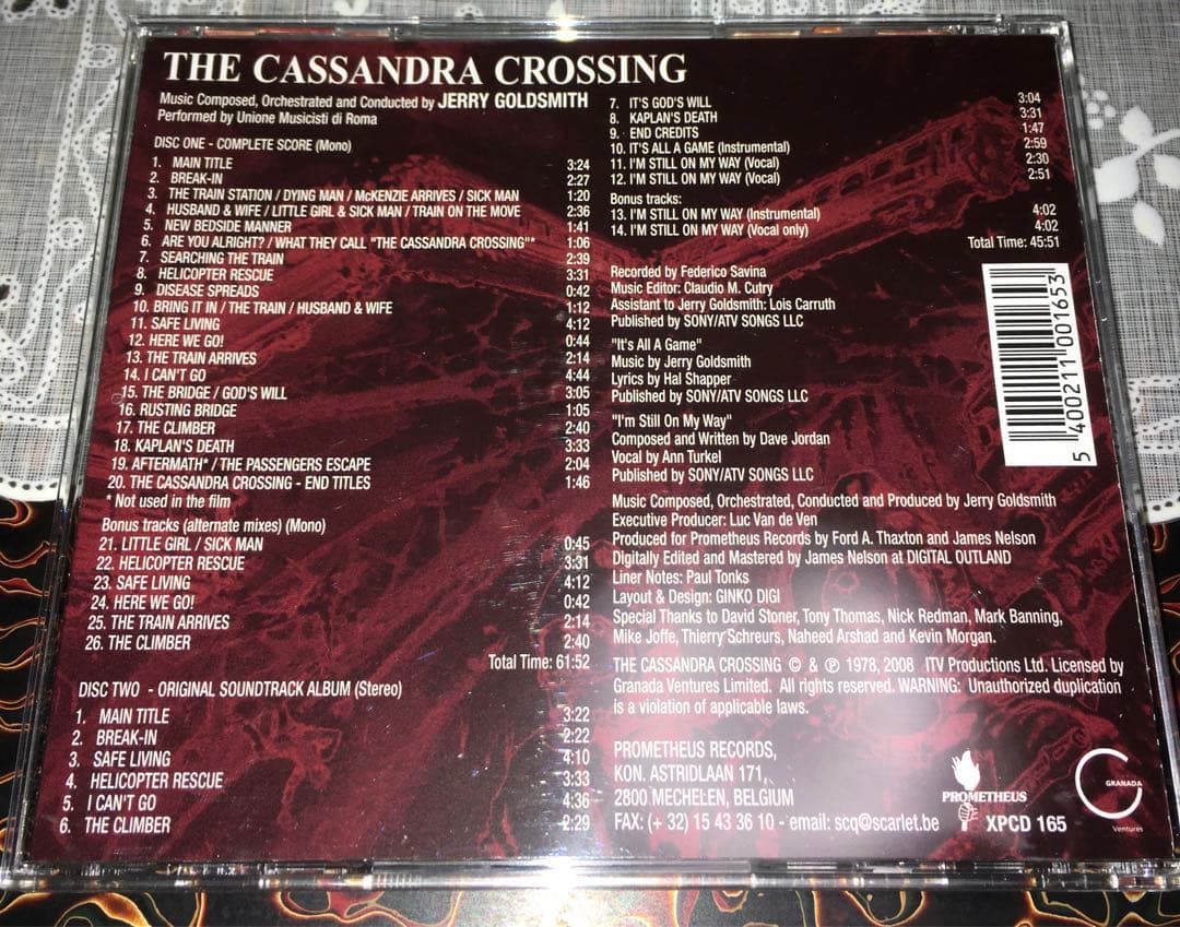 カサンドラ・クロス　| ジェリー・ゴールドスミス　2枚組　希少品